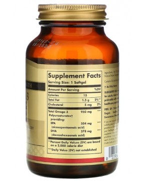 Solgar, омега-3, ЭПК и ДГК, тройной концентрации, 950 мг, 50 капсул